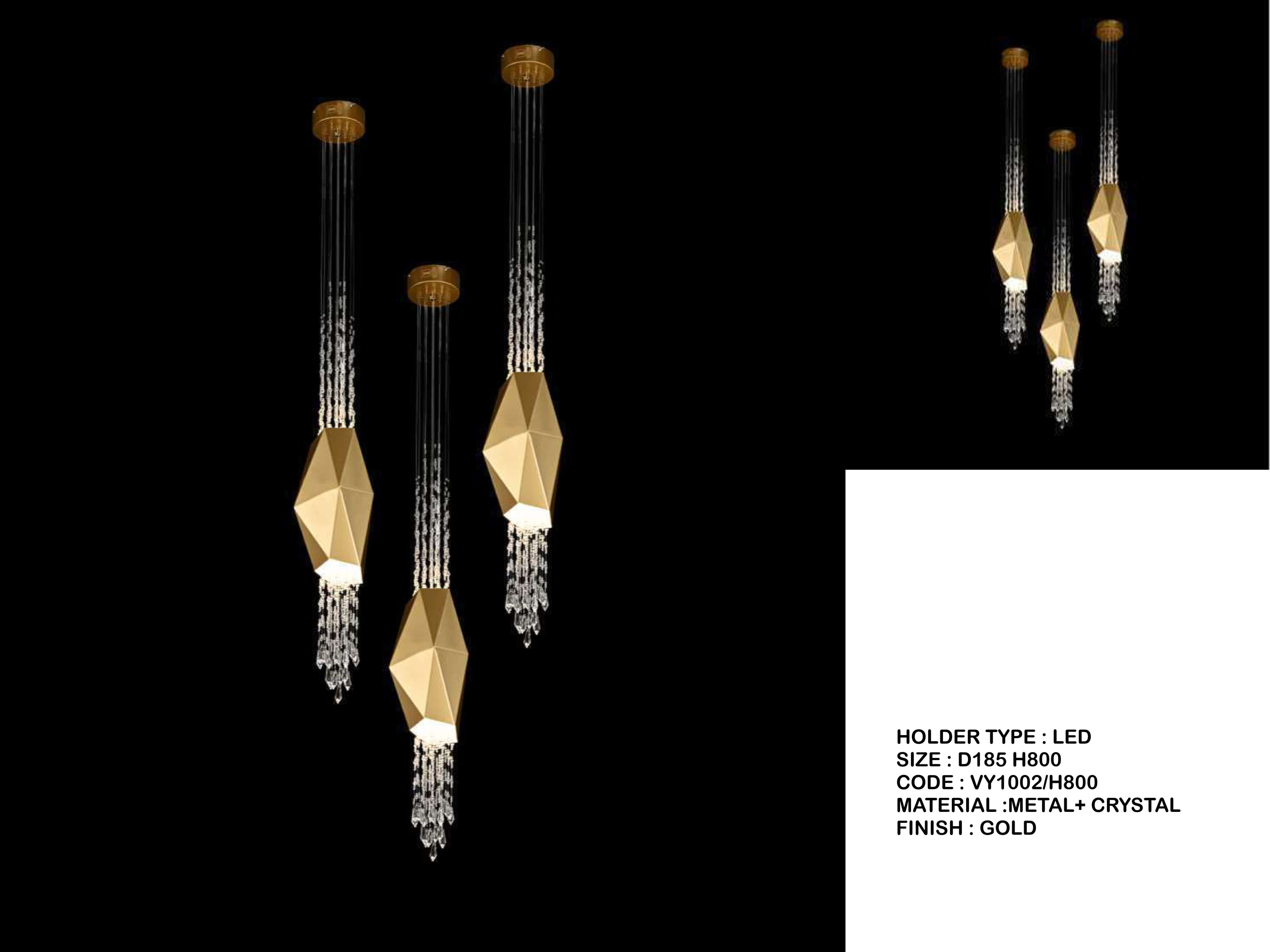 Beyond Lights - Gold Crystal Pendant- LCHL